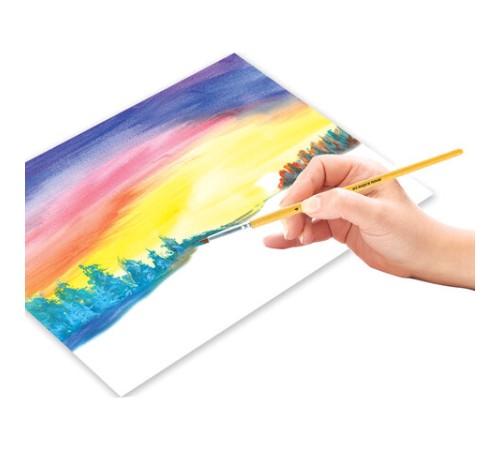 Кисть ПИФАГОР, ПОНИ, круглая, № 4, деревянная лакированная ручка, с колпачком, 200833