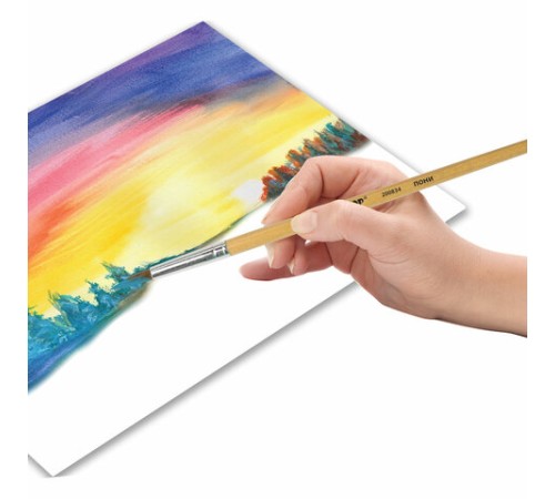 Кисть ПИФАГОР, ПОНИ, круглая, № 5, деревянная лакированная ручка, с колпачком, 200834