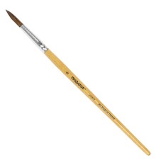 Кисть ПИФАГОР, ПОНИ, круглая, № 6, деревянная лакированная ручка, колпачок, пакет с подвесом, 200835