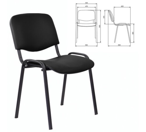 Стул STAFF "Iso Lite CF-008", кожзам черный (Z-11), 532564 Стул STAFF "Iso Lite CF-008", кожзам черный (Z-11), 532564