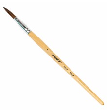 Кисть ПИФАГОР, ПОНИ, круглая, № 7, деревянная лакированная ручка, колпачок, пакет с подвесом, 200836