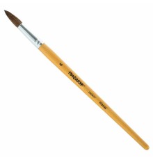 Кисть ПИФАГОР, ПОНИ, круглая, № 8, деревянная лакированная ручка, колпачок, пакет с подвесом, 200837