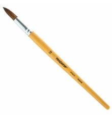 Кисть ПИФАГОР, ПОНИ, круглая, № 10, деревянная лакированная ручка, колпачок, пакет с подвесом, 200839