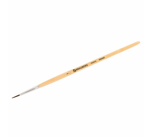 Кисть BRAUBERG, пони, круглая, №1, 200840