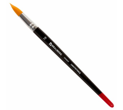 Кисть BRAUBERG синтетика, круглая, №10, 200855