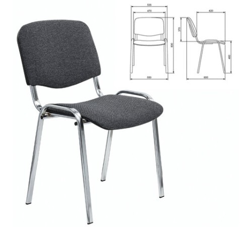 Стул STAFF "Iso Lite CF-008", хром, ткань серая (С-71), 532566 Стул STAFF "Iso Lite CF-008", хром, ткань серая (С-71), 532566