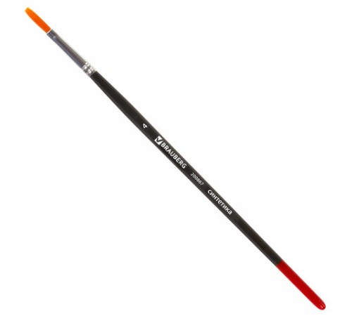 Кисть BRAUBERG синтетика, плоская, №4, 200867