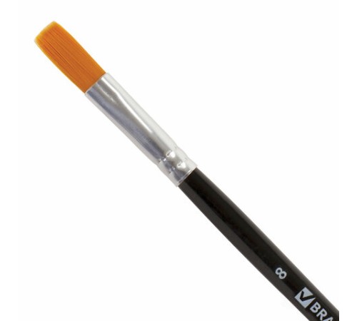 Кисть BRAUBERG синтетика, плоская, №8, 200869