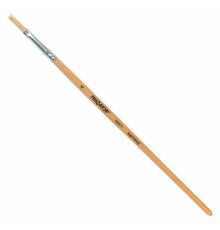 Кисть ПИФАГОР, ЩЕТИНА, плоская, № 4, деревянная лакированная ручка, 200871