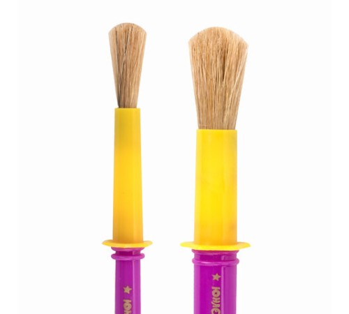 Кисти ЮНЛАНДИЯ, набор 2 шт. (ЩЕТИНА: круглые № 10, 12), блистер с европодвесом, 200884