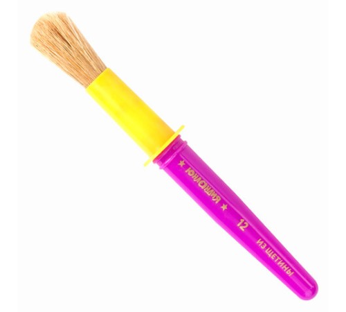 Кисти ЮНЛАНДИЯ, набор 2 шт. (ЩЕТИНА: круглые № 10, 12), блистер с европодвесом, 200884