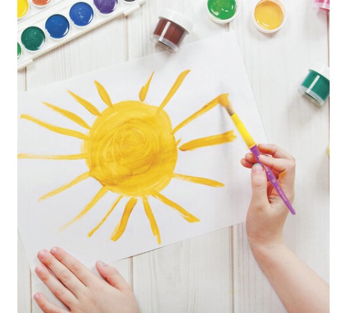 Кисти ЮНЛАНДИЯ, набор 2 шт. (ЩЕТИНА: круглые № 10, 12), блистер с европодвесом, 200884