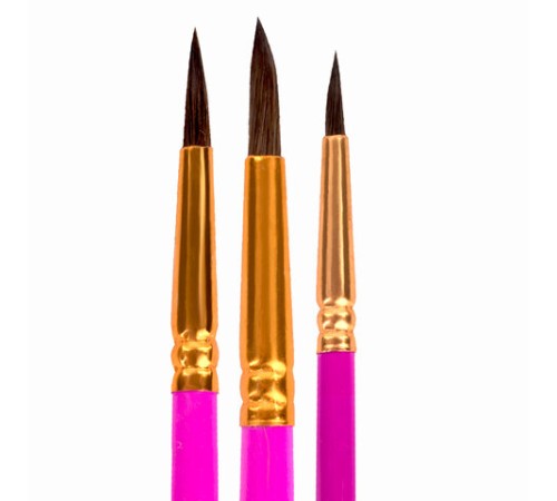 Кисти ЮНЛАНДИЯ, набор 3 шт. (ПОНИ: круглые № 3, 4, 5), блистер с европодвесом, 200885