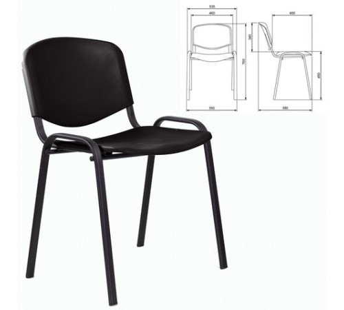 Стул STAFF "Iso Plast CF-009", черный каркас, пластик черный, 532569 Стул STAFF "Iso Plast CF-009", черный каркас, пластик черный, 532569
