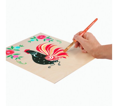 Кисти ЮНЛАНДИЯ, набор 5 шт. (СИНТЕТИКА: круглая № 4; плоские № 2, 7, 12; овальная № 2), блистер с европодвесом, 200889