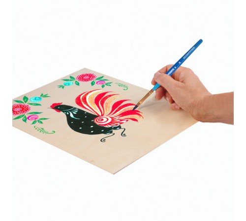 Кисти ЮНЛАНДИЯ, набор 6 шт. (СИНТЕТИКА: круглые № 2, 3; плоские № 4, 5, 6, 8), блистер с европодвесом, 200890