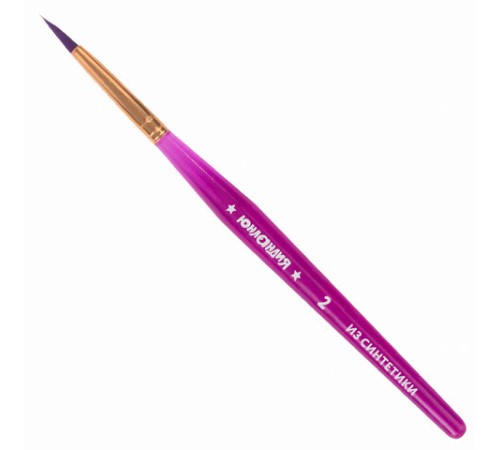 Кисти ЮНЛАНДИЯ, набор 6 шт. (СИНТЕТИКА: круглые № 2, 3; плоские № 4, 5, 6, 8), блистер с европодвесом, 200890