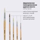 Кисти ПИФАГОР, набор 5 шт. (ПОНИ: круглые № 1, 4; КОЗА: круглые № 3, 6; ЩЕТИНА: плоская № 4), пакет с европодвесом, 200892