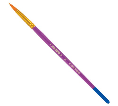 Кисти ЮНЛАНДИЯ, набор 5 шт. (СИНТЕТИКА: круглые № 1, 2, 5; плоские № 5, 8), блистер с европодвесом, 200894