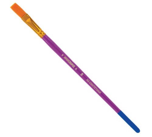 Кисти ЮНЛАНДИЯ, набор 5 шт. (СИНТЕТИКА: круглые № 1, 2, 5; плоские № 5, 8), блистер с европодвесом, 200894