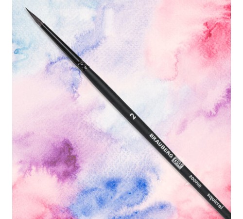 Кисть художественная проф. BRAUBERG ART CLASSIC, белка, круглая, № 2, 200908