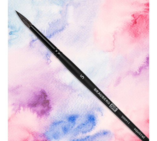 Кисть художественная проф. BRAUBERG ART CLASSIC, белка, круглая, № 5, 200911