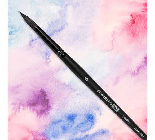 Кисть художественная проф. BRAUBERG ART CLASSIC, белка, круглая, № 6, 200912