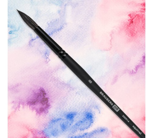 Кисть художественная проф. BRAUBERG ART CLASSIC, белка, круглая, № 8, 200914