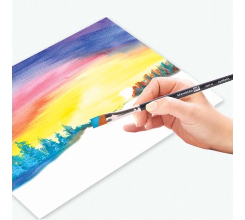 Кисти художественные BRAUBERG ART, набор 4 штуки, синтетика, (круглые № 1, 3, плоские № 4, 10), 200943