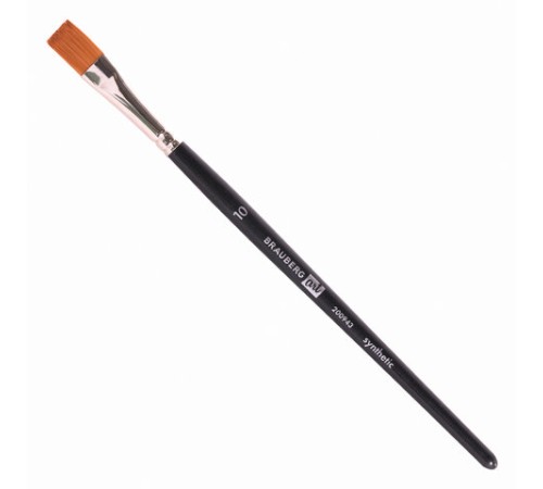 Кисти художественные BRAUBERG ART, набор 4 штуки, синтетика, (круглые № 1, 3, плоские № 4, 10), 200943