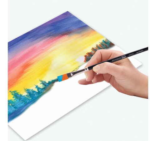 Кисти художественные BRAUBERG ART CLASSIC, набор 3 штуки, синтетика (круглая № 2, плоские № 8, 12), 200944