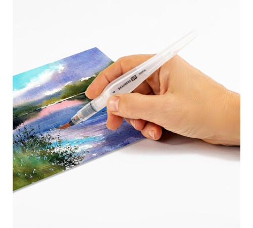 Кисть художественная BRAUBERG ART DEBUT, с резервуаром для воды, синтетика, № 4, короткая, 200946