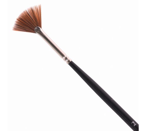 Кисть художественная профессиональная BRAUBERG ART CLASSIC, синтетика, мягкая, веерная, № 2, длинная ручка, 200948