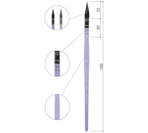 Кисть художественная профессиональная, белка, микс, круглая, № 6, BRAUBERG ART CLASSIC, 200952
