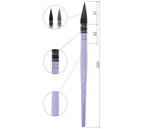 Кисть художественная профессиональная, белка, микс, круглая, №10, BRAUBERG ART CLASSIC, 200954