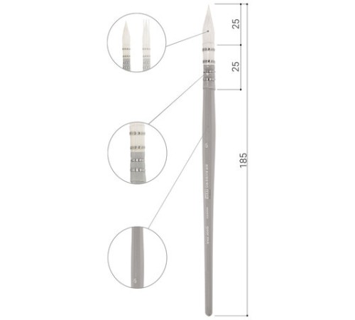 Кисть художественная профессиональная, коза, круглая, №6, BRAUBERG ART CLASSIC, 200955