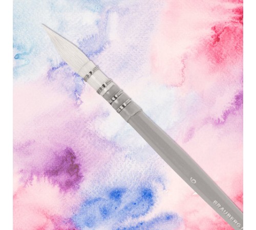 Кисть художественная профессиональная, коза, круглая, №6, BRAUBERG ART CLASSIC, 200955