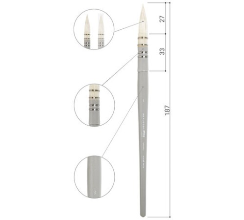 Кисть художественная профессиональная, коза, круглая, №8, BRAUBERG ART CLASSIC, 200956