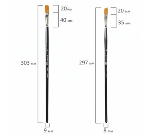 Кисти художественные набор 6 шт., синтетика, BRAUBERG ART CLASSIC, 200959