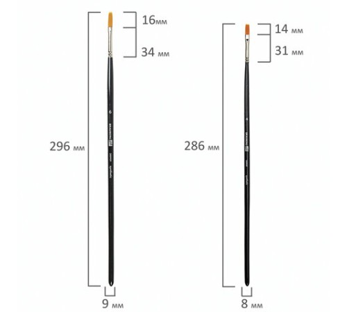 Кисти художественные набор 6 шт., синтетика, BRAUBERG ART CLASSIC, 200959