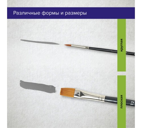 Кисти художественные набор 5 шт., синтетика, BRAUBERG ART CLASSIC, № 1-12, 200960