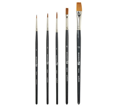 Кисти художественные набор 5 шт., синтетика, BRAUBERG ART CLASSIC, № 1-12, 200960