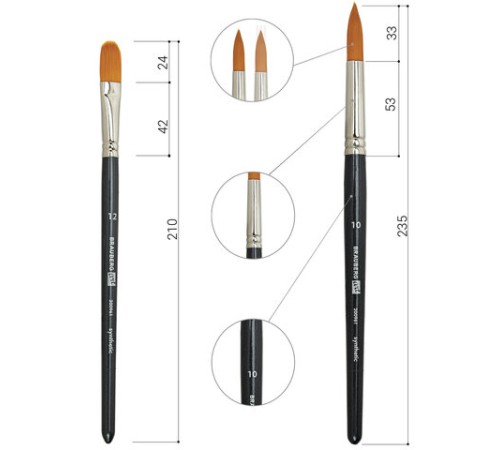 Кисти художественные набор 10 шт., синтетика BRAUBERG ART CLASSIC, 200961