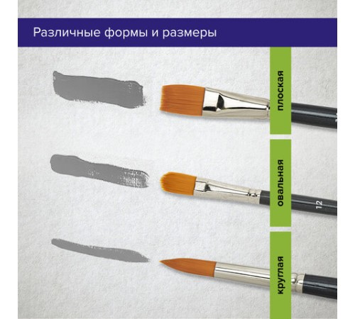 Кисти художественные набор 10 шт., синтетика BRAUBERG ART CLASSIC, 200961