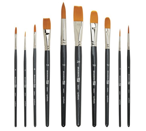 Кисти художественные набор 10 шт., синтетика BRAUBERG ART CLASSIC, 200961