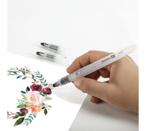 Кисти художественные с резервуаром для воды, синтетика, набор 3 шт., BRAUBERG ART DEBUT, 200964