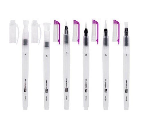 Кисти художественные с резервуаром для воды, синтетика, набор 6 шт., BRAUBERG ART DEBUT, 200965