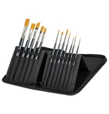 Кисти художественные набор 12 шт. в черном пенале, синтетика, BRAUBERG ART CLASSIC, № 0-20, 200967