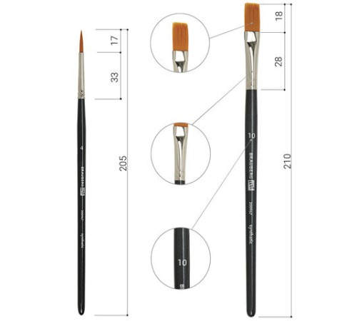 Кисти художественные набор 12 шт. в черном пенале, синтетика, BRAUBERG ART CLASSIC, № 0-20, 200967