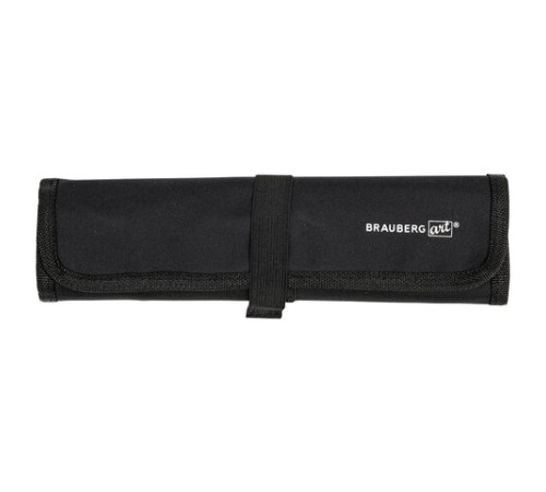 Кисти художественные набор 12 шт., в черной скрутке, синтетика, BRAUBERG ART CLASSIC, № 1-14 + веерная, 200968